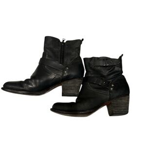 Black Leather Ankle Boots